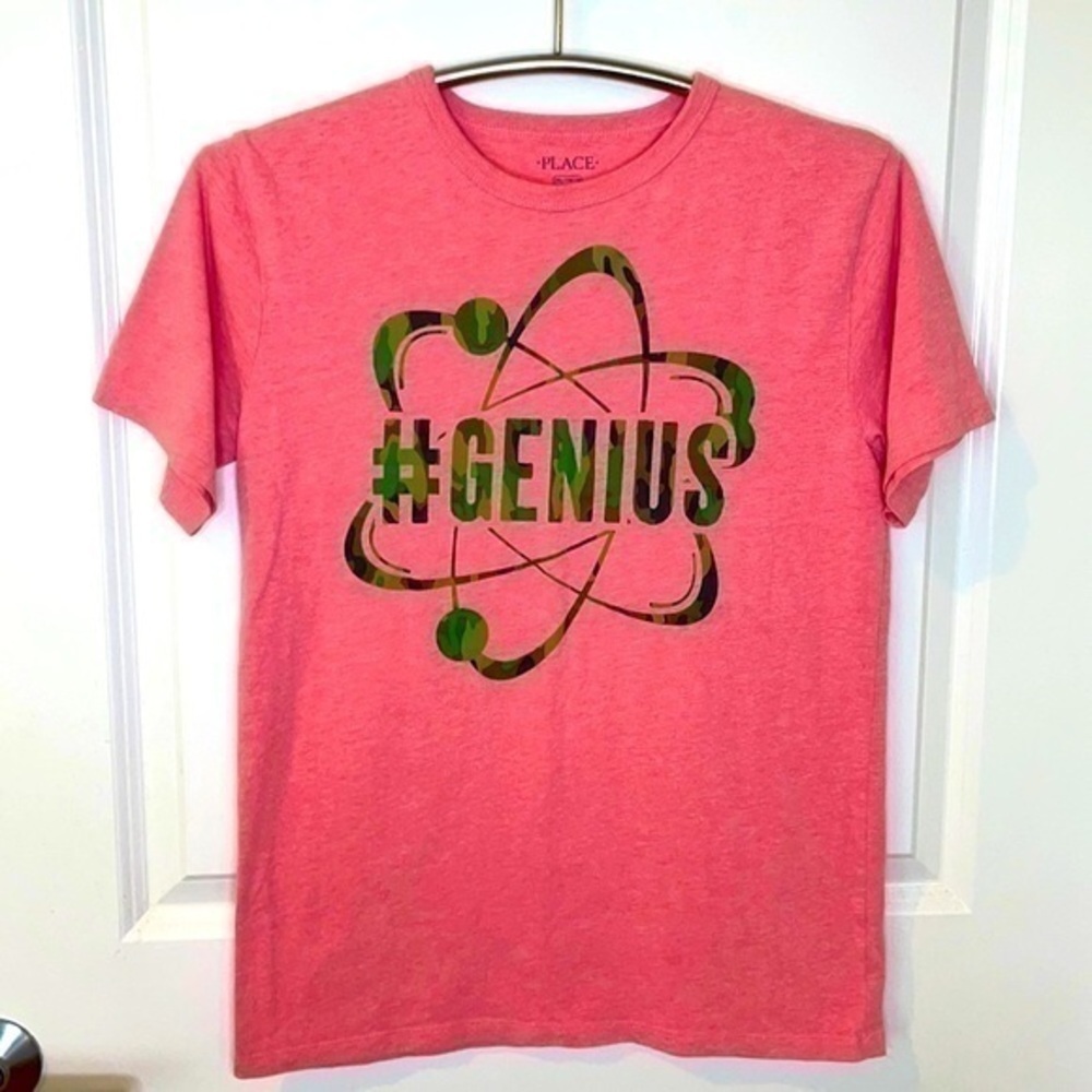 PLACE | Youth Size XXL Camouflage #GENIUS Pink PLACE Shirt